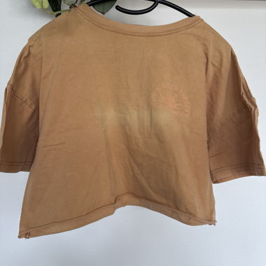 Braunes Crop T-Shirt