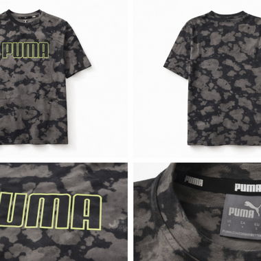 T-shirt PUMA mimetico nero/grigio 