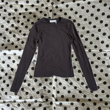 WEEKDAY Brown Long-Sleeve Shirt XS