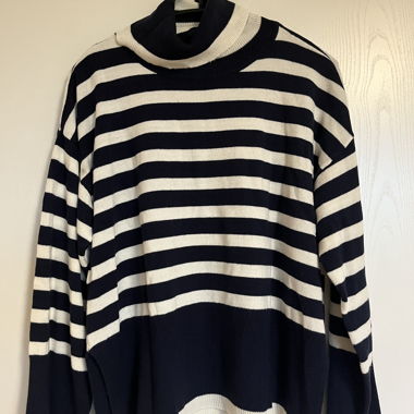 Striped loose fit roll-neck sweater from Vila
