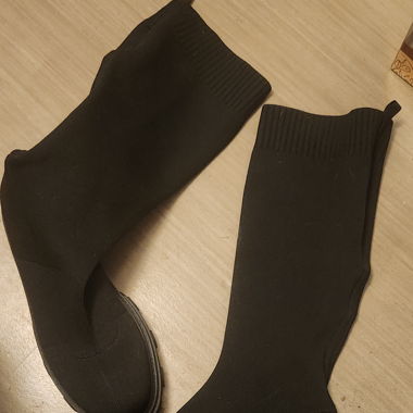 Black knee-high knit boots size 39