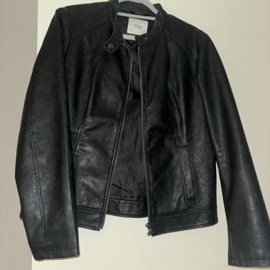 Vintage black leather Jacqueline de Yong jacket