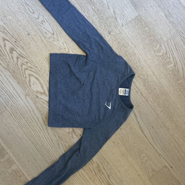 Crop top Gymshark Vital bleu à manches longues