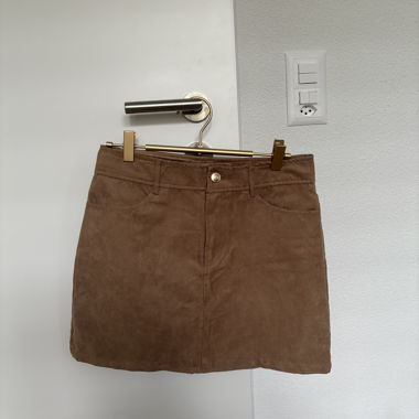 Mini-jupe marron effet daim