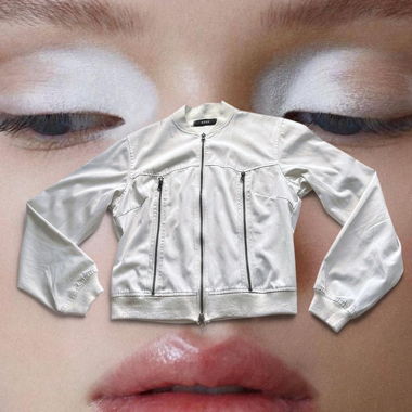 Veste zippée archive vintage blanche
