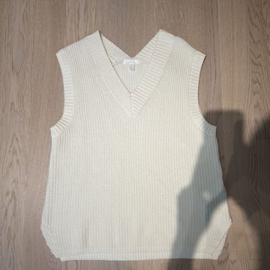 Haut en maille blanc sans manches