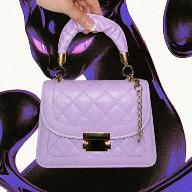 Borsa a tracolla trapuntata lilla