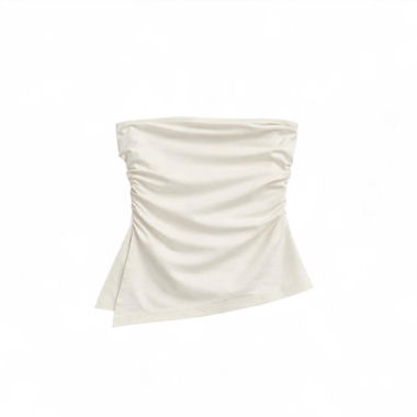 Haut tube blanc à ourlet asymétrique