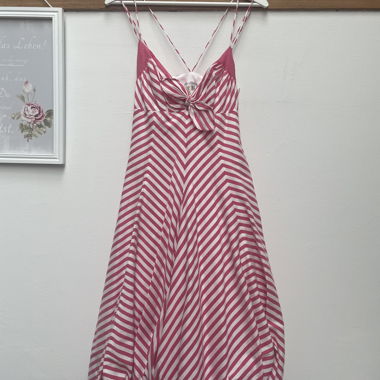 Pink-and-white striped dress