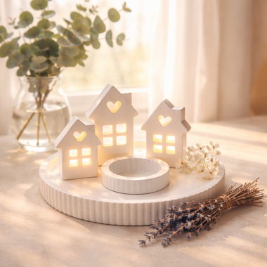Set di casette decorative con tealight