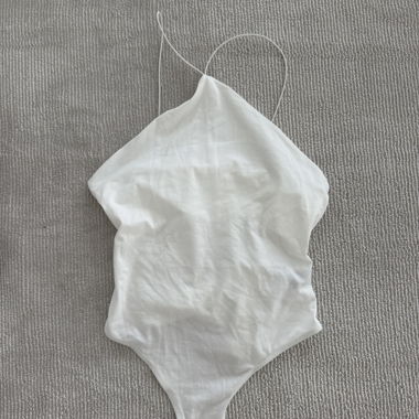 Weisses Satin-Top