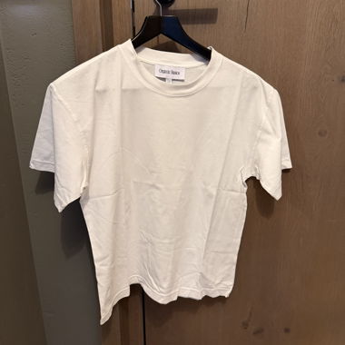 T-shirt Blanc à Manches Courtes Basics en Coton Bio