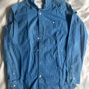 Camicia blu con righe bianche Jack & Jones