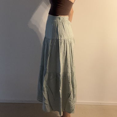 Gonna midi maxi verde chiaro strutturata