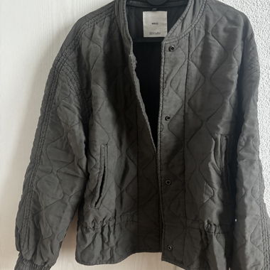 Mango quilted jacket dark grey size M