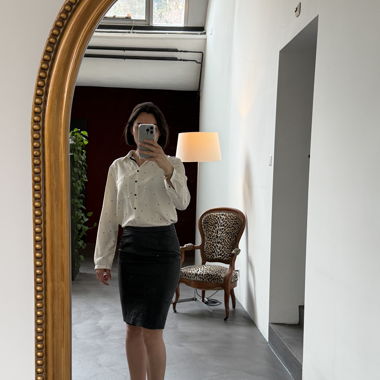 ZARA Basic gepunktete Bluse