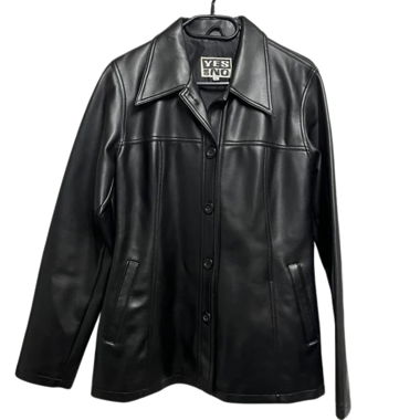Veste en similicuir noire des années nonante