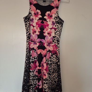 Blumen Leopard Kleid