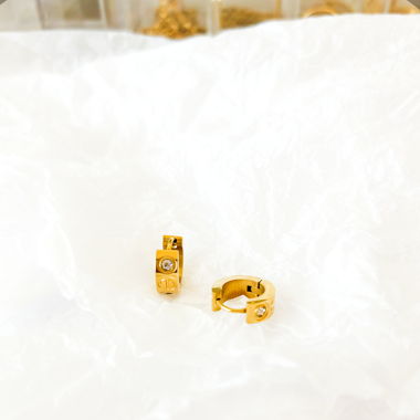 Zirkon Hoop Ohrringe klein - LUXE - 18k vergoldet