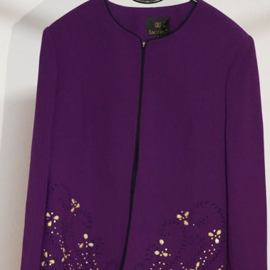 Purple Jacket Size 48 - Very Good - Black Top - Pants