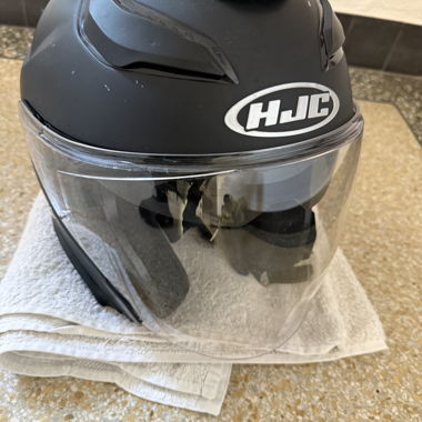 Black HJC full-face helmet