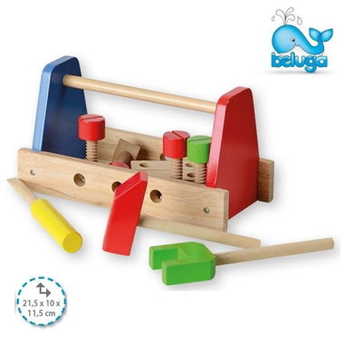 Cassetta degli attrezzi con accessori (giocattolo in legno)