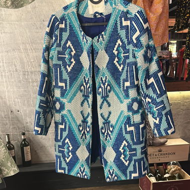 Maje Blue Jacquard Jacket 