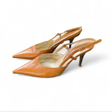 Neri Venezia Tan Leather Slingback Heels (39)
