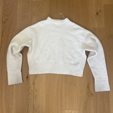 Pull court en maille blanc