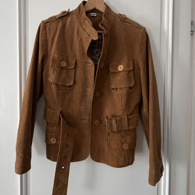 Giacca in camoscio marrone