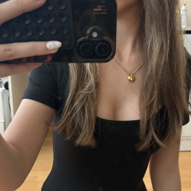 Black bodysuit with U-neck