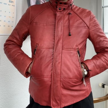 Redskins red leather jacket size M
