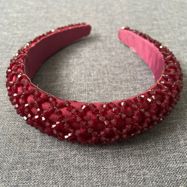 Haarreif mit Perlen bestickt von Zara bordeaux