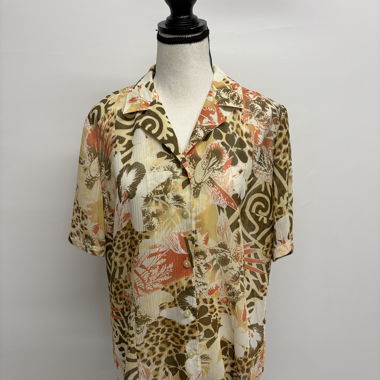 Sommermann Vintage Blouse 40 Viscose Leo Beige