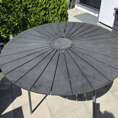 Runder Gartentisch dunkelgrau