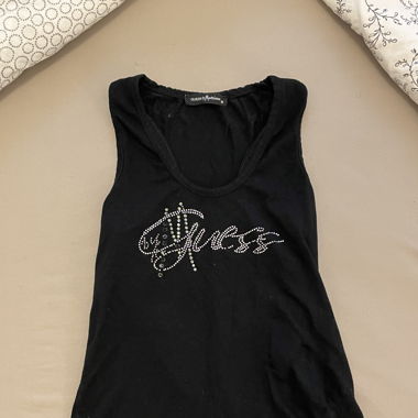 Black vintage guess tank top 