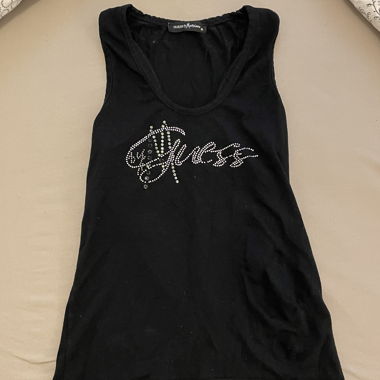 Black vintage guess tank top 