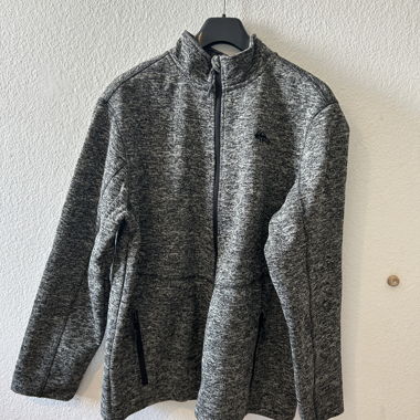 Graue Fleece-Zipjacke