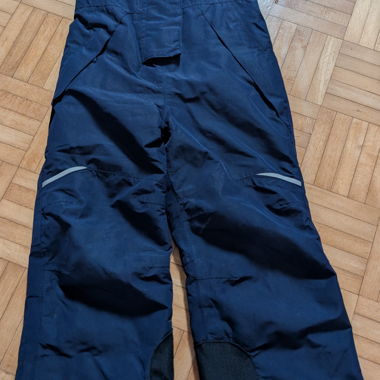 Pantaloni da sci bambina/o blu scuro con bretelle 98/104