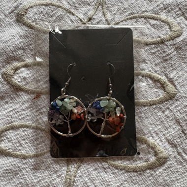 Handmade-Tropfenohrringe mit Steinen