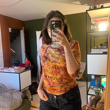 y2k yellow and orange top