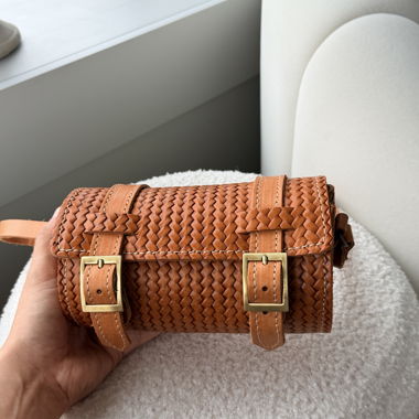 Braided Leather Crossbody Bag