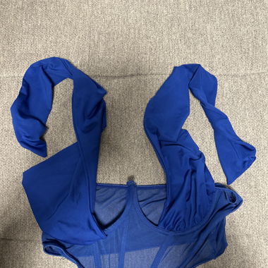 Blaues Crop Top