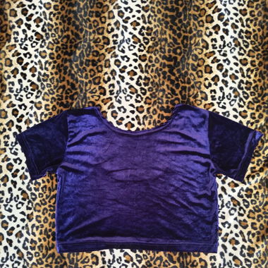 Backless Purple Velvet Crop Top