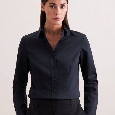 Camicia in seta Seidensticker nera Gr. 36