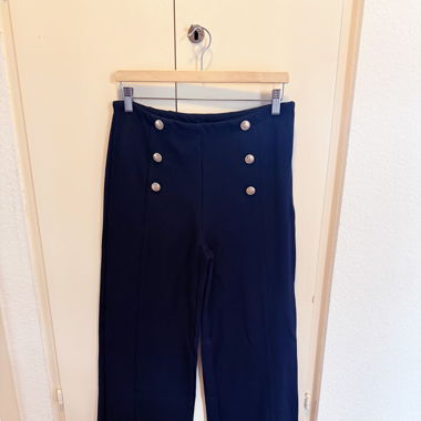 Navy Blue Pants with decorative buttons