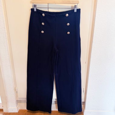Navy Blue Pants with decorative buttons