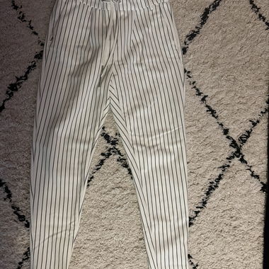White striped fabric trousers