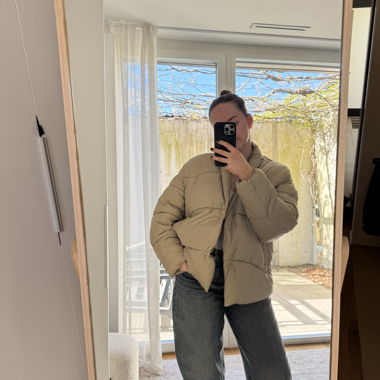 Beige Oversize Puffer Jacket