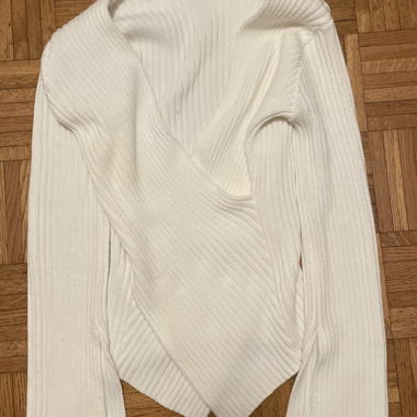 Pull croisé blanc